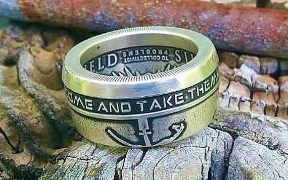AG-47 Come and Take Them / Molon Labe Coin Ring image 0