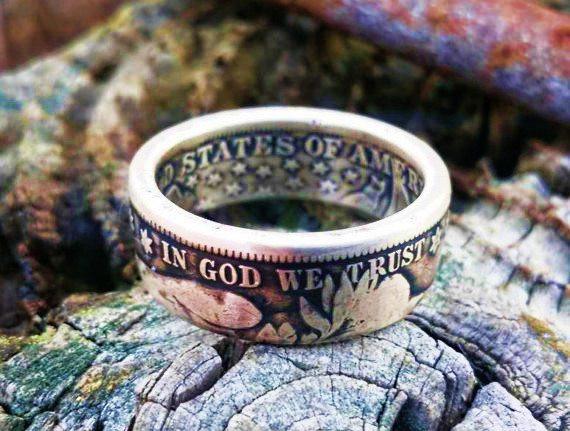 Barber Half Dollar Coin Ring image 0