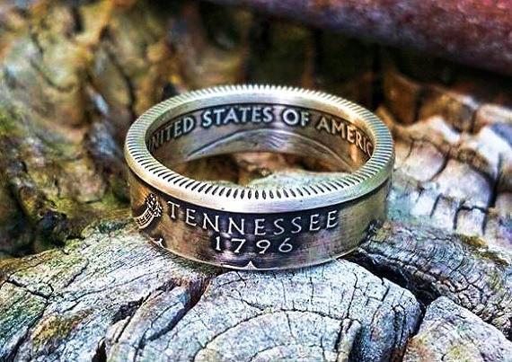 Silver State Quarter Coin Ring image 0